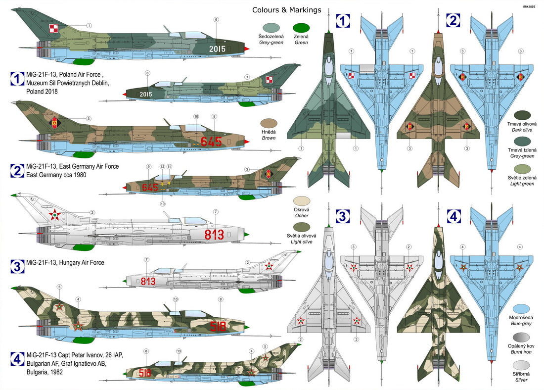 Kovozavody Prostejov KPM72503 1:72 Mikoyan MiG-21F-13 'Warsaw Pact' (East Germany, Poland, Hungary, Bulgaria) New Tooling in 2025