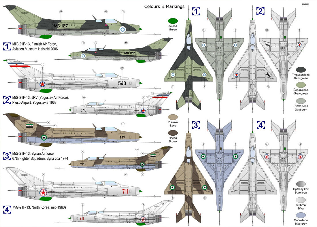 Kovozavody Prostejov KPM72504 1:72 Mikoyan MiG-21F-13 'Export version' (Finland, Yugoslavia, N. Korea, Syria) New Tooling in 2025!