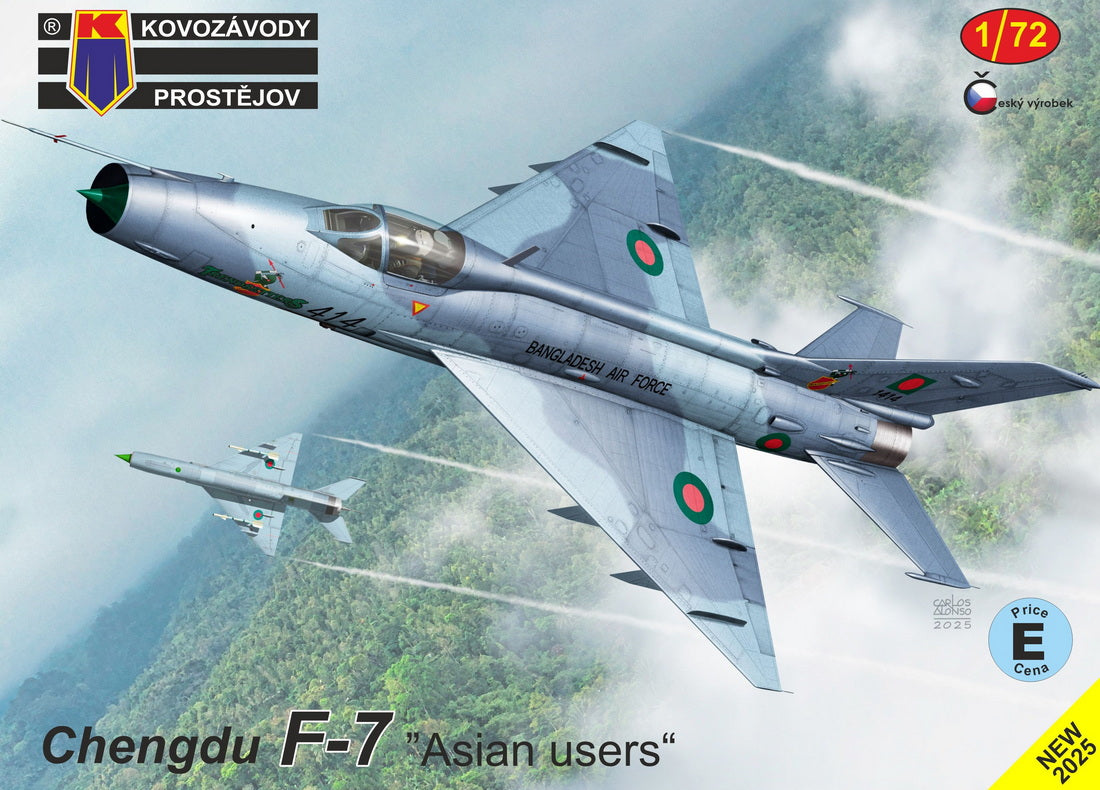 Kovozavody Prostejov KPM72505 1:72 Chengdu F-7 'Asian users' (Bangladesh, Pakistan, Myanmar, Sri Lanka) New Tooling in 2025!