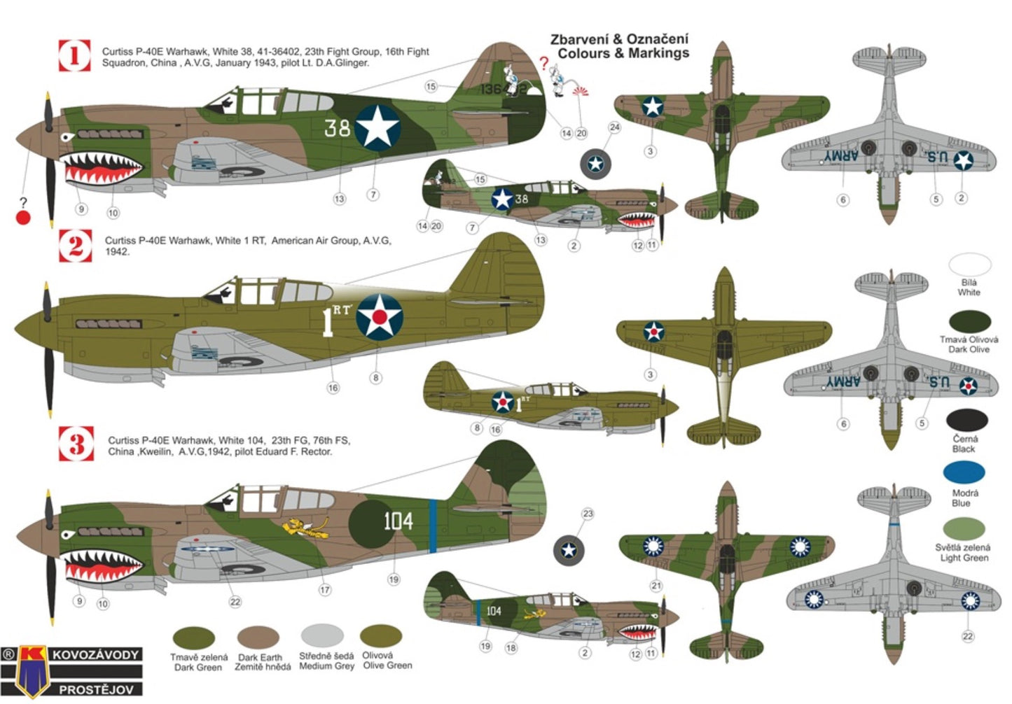 Kovozavody Prostejov KPM72509 1:72 Curtiss P-40E Warhawk