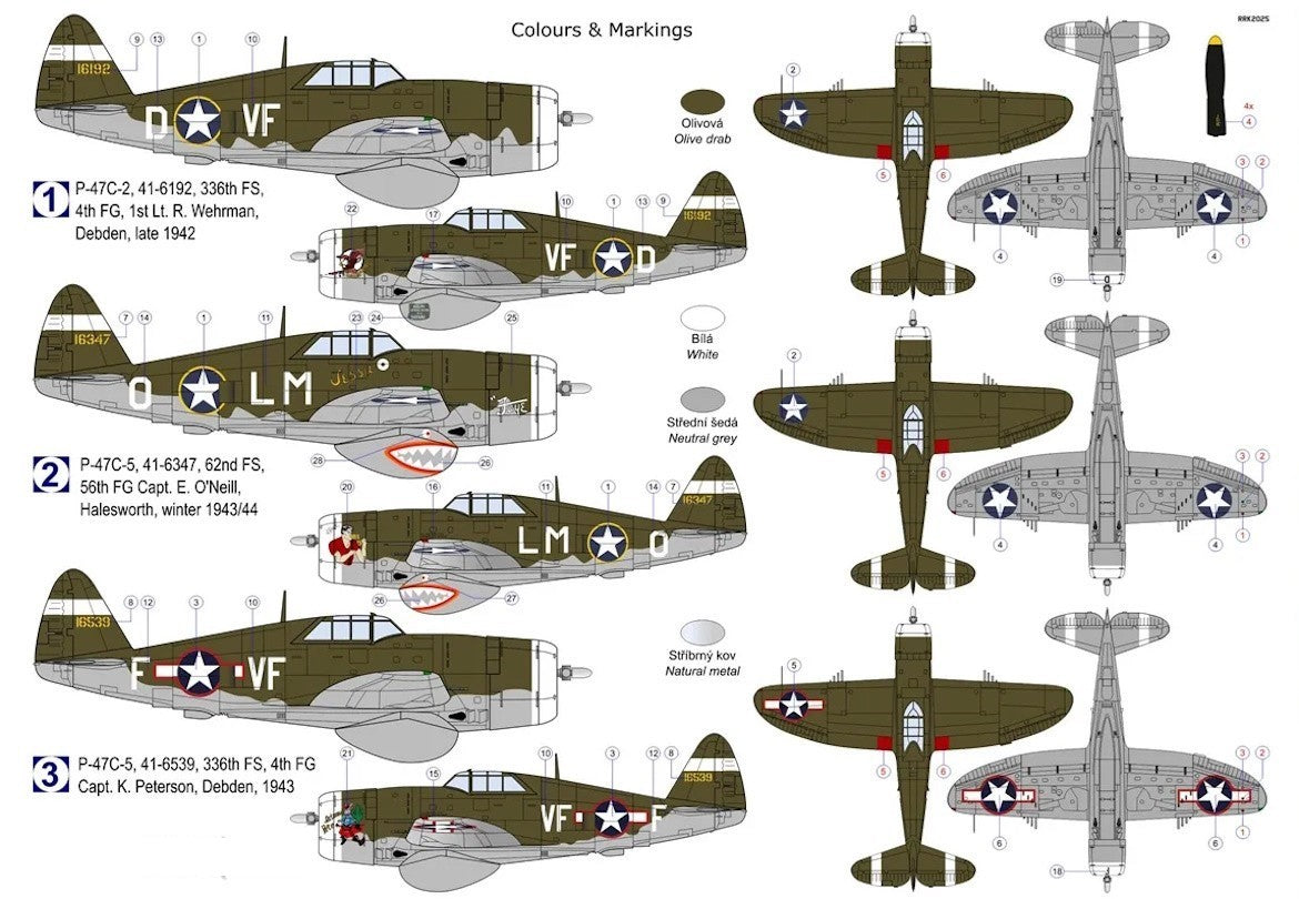 Kovozavody Prostejov 72515 1:72 Republic P-47C-2/5 Thunderbolt with Ferry tank