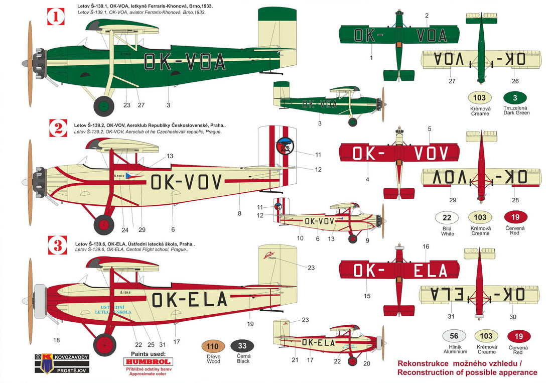 Kovozavody Prostejov 72541 1:72 Letov Š-139 'Hadimrska Agile sports plane' new tool, 3D printed parts (engine)