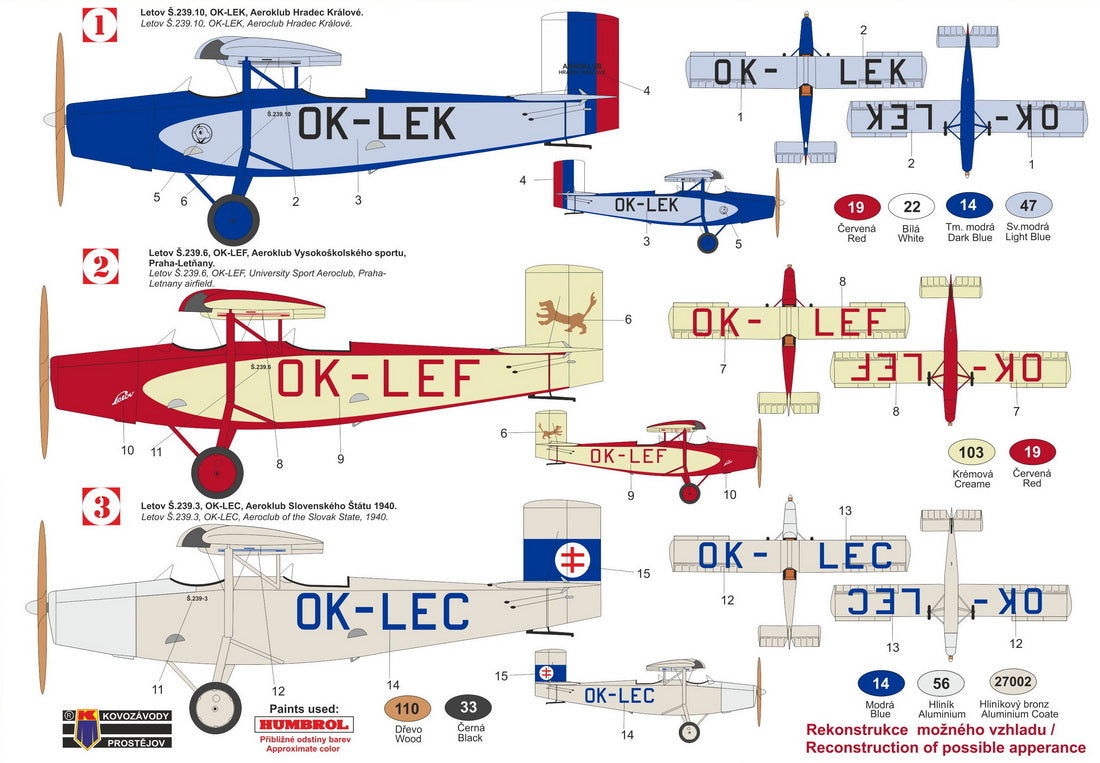 Kovozavody Prostejov 72542 1:72 Letov Š-239 'Czechoslovak & Slovak aeroclubs' new tool, 3D printed parts (engine)
