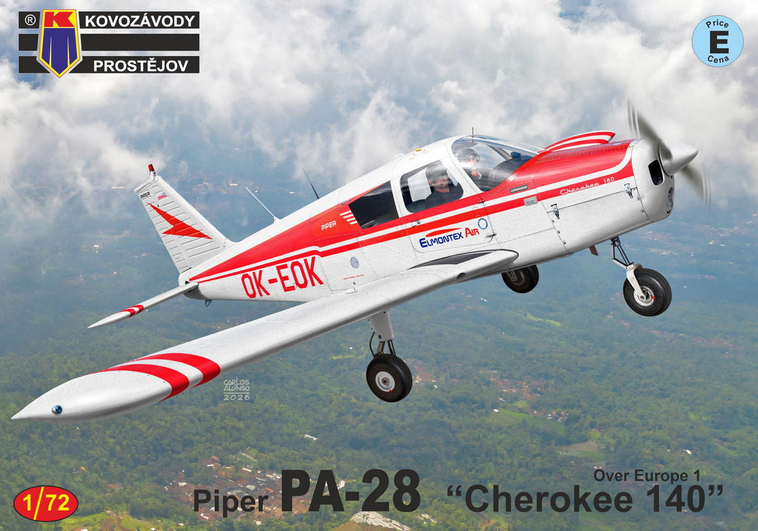 Kovozavody Prostejov 72546 1:72 Piper PA-28 Cherokee 140 'Over Europe 1' (Czech Rep., U.K., Greece, Hungary) new tool
