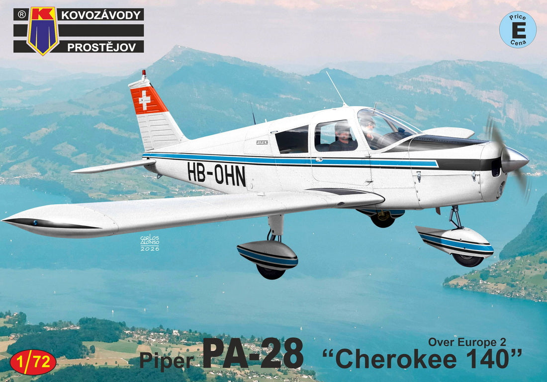 Kovozavody Prostejov 72547 1:72 Piper PA-28 Cherokee 140 'Over Europe 2' (Poland, W. Germany, Switzerland, Slovakia) new tool