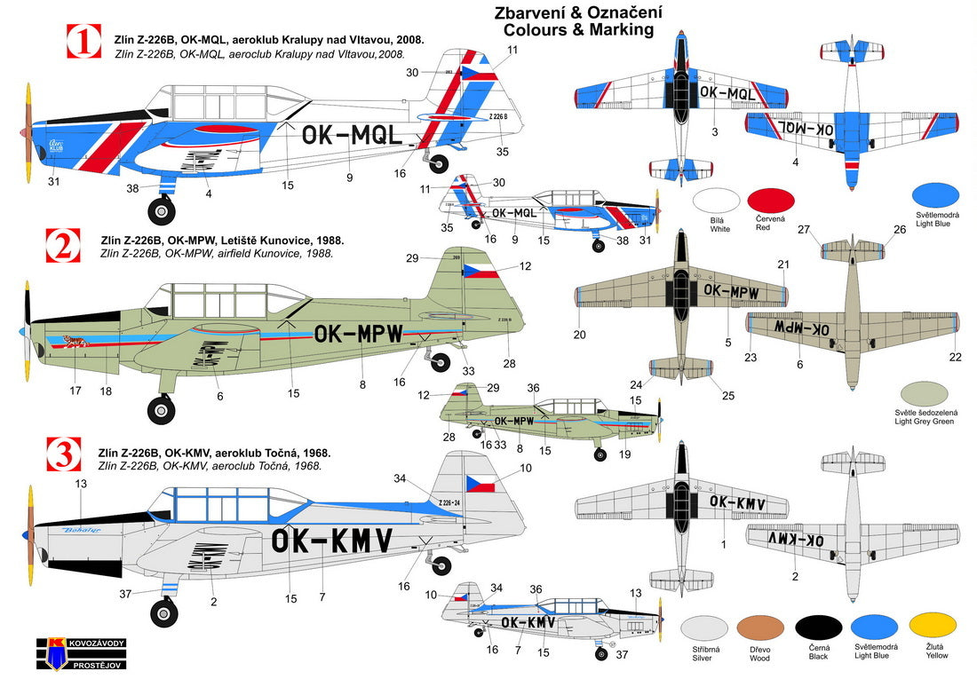 Kovozavody Prostejov KPM72556 1:72 Zlín Z-226B 'Bohatýr'