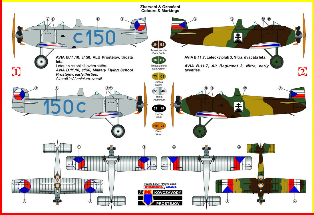 Kovozavody Prostejov 7278 1:72 Avia B-11 'Czechoslovak'