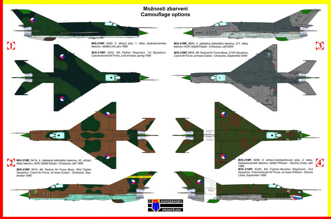 Kovozavody Prostejov 7284 1:72 Mikoyan MiG-21MF Fished J 'Czechoslovak AF'