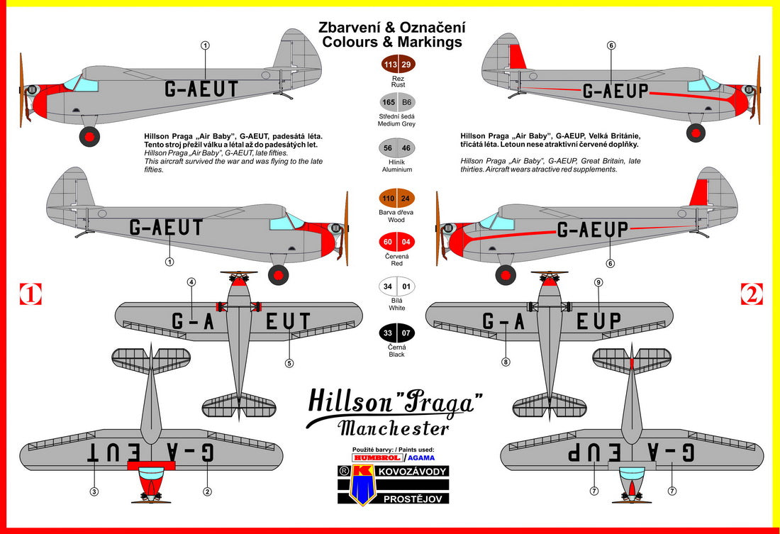 Kovozavody Prostejov 7294 1:72 Hilson/Praga E-114B 'Air Baby'