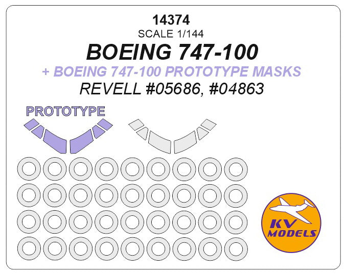 KV Models 14374 1:144 Boeing 747-100 + prototype masks and masks for wheels