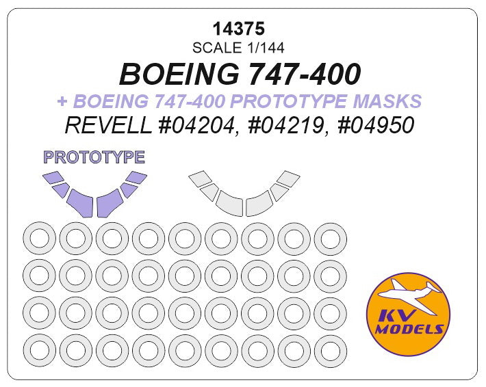 KV Models 14375 1:144 Boeing 747-400 + prototype masks and masks for wheels