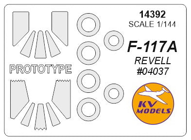 KV Models 14392 1:144 Lockheed F-117A Stealth Fighter + prototype masks and masks for wheels