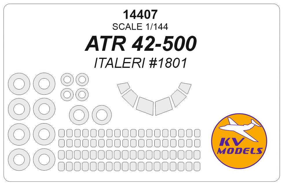 KV Models 14407 1:144 ATR 42-500 wheels and canopy frame paint masks (outside only)