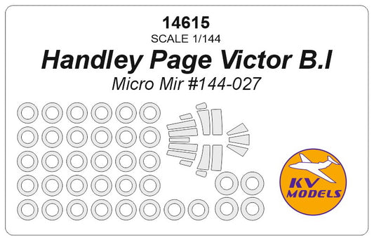 KV Models 14615 1:144 Handley-Page Victor B.I wheels and canopy frame paint masks