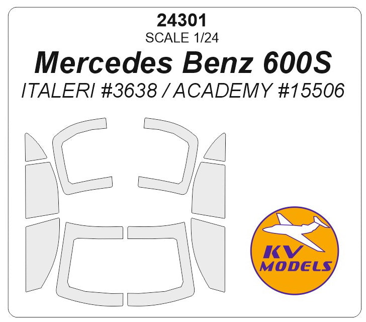 KV Models 24301 1:24 Mercedes-Benz 600S (outside only) paint mask