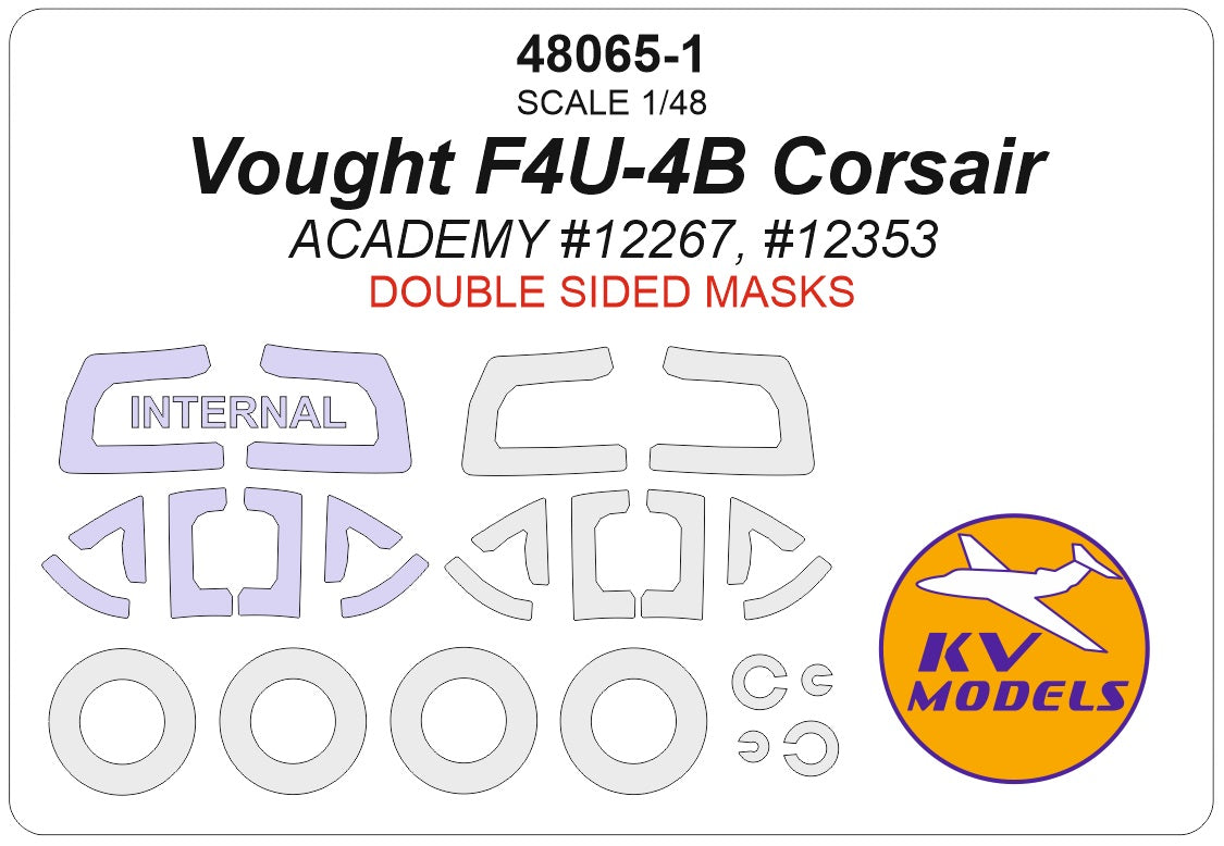KV Models KV48065-1 1:48 Vought F4U-4B Corsair (ACADEMY #12267, #12353) - wheels and canopy