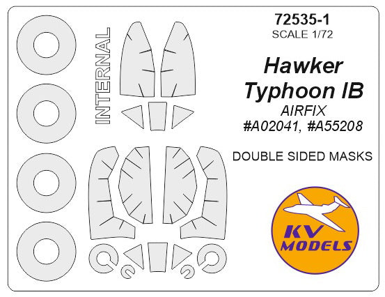 KV Models 72589-1 1:72 Hawker Typhoon - Double sided and wheels masks