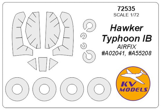 KV Models 72589 1:72 Hawker Typhoon wheels and canopy frame paint masks