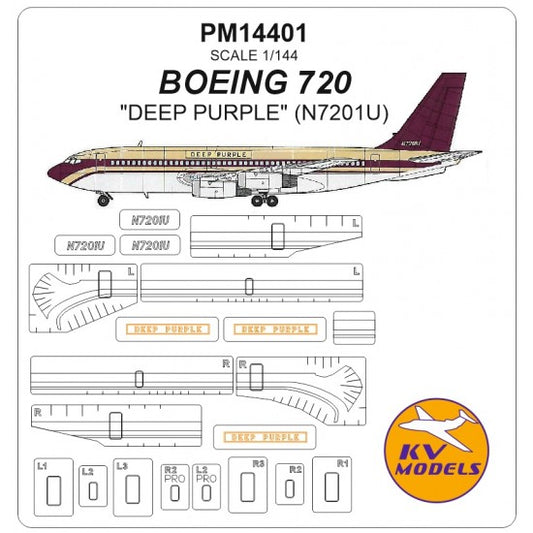 KV Models PM14401 1:144 Boeing 720 'DEEP PURPLE' (N7201U)