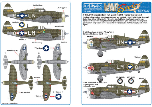 Kits-World KW132163 1:32 Republic P-47C/Ds of the 56th Fighter Group