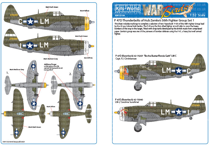 Kits-World KW132164 1:32 Republic P-47C/Ds of the 56th Fighter Group