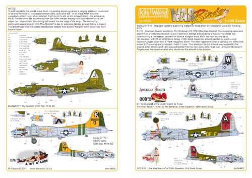 Kits-World KW144002 1:144 Boeing B-17F/B-17G Flying Fortress