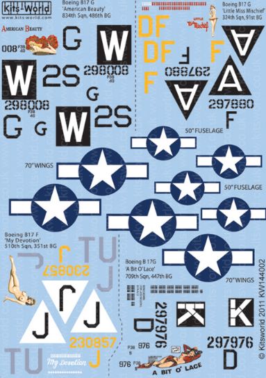 Kits-World KW144002 1:144 Boeing B-17F/B-17G Flying Fortress