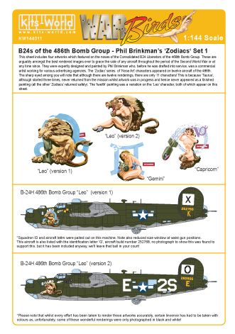 Kits-World KW144011 1:144 Consolidated B-24H Liberators