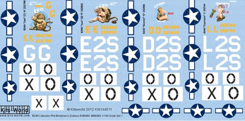 Kits-World KW144011 1:144 Consolidated B-24H Liberators