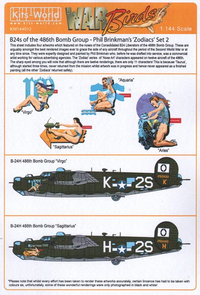 Kits-World KW144012 1:144 Consolidated B-24H Liberators