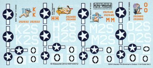 Kits-World KW144012 1:144 Consolidated B-24H Liberators