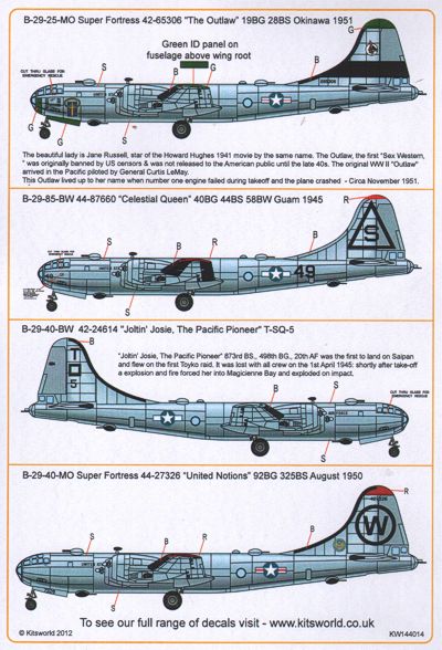 Kits-World KW144014 1:144 Boeing B-29 'Superfortress'