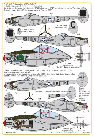 Kits-World KW144017 1:144 Lockheed P-38 Lightnings