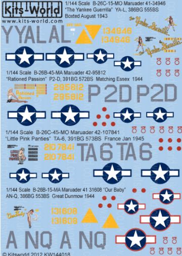 Kits-World KW144018 1:144 Martin B-26 Marauders