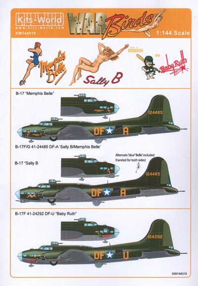 Kits-World KW144019 1:144 Boeing B-17F/G Flying Fortress.