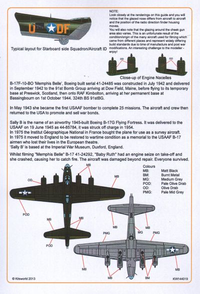 Kits-World KW144019 1:144 Boeing B-17F/G Flying Fortress.