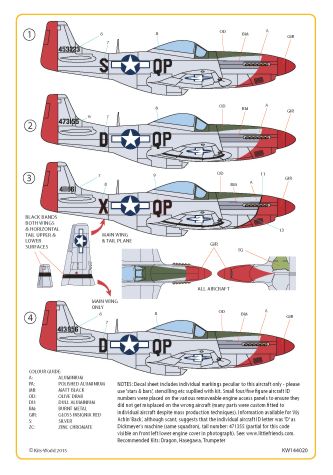 Kits-World KW144020 1:144 North-American P-51B/D Mustangs