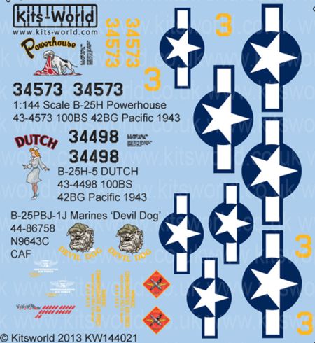 Kits-World KW144021 1:144 North-American B-25 Mitchell