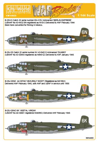 Kits-World KW144023 1:144 North-American B-25 Mitchells