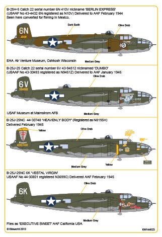 Kits-World KW144023 1:144 North-American B-25 Mitchells