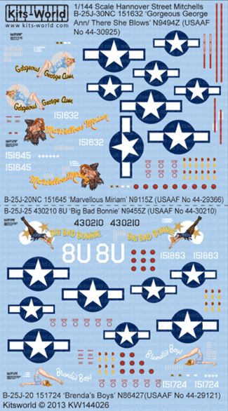 Kits-World KW144026 1:144 North-American B-25J Mitchells