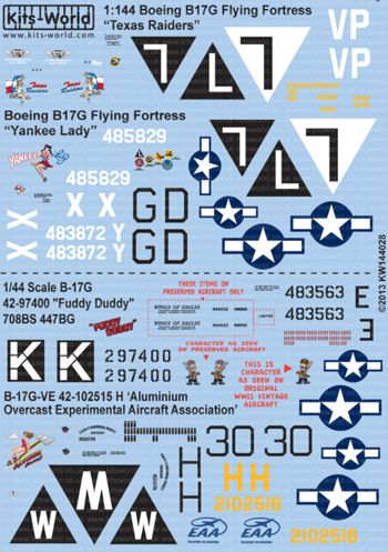 Kits-World KW144028 1:144 Boeing B-17G Flying Fortress