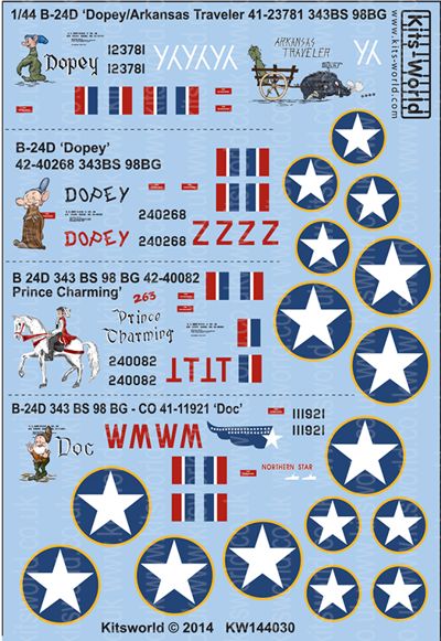 Kits-World KW144030 1:144 Consolidated B-24D Liberators