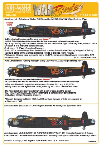 Kits-World KW144034 1:144 Avro Lancaster B.I/III