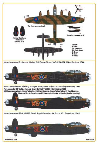 Kits-World KW144034 1:144 Avro Lancaster B.I/III