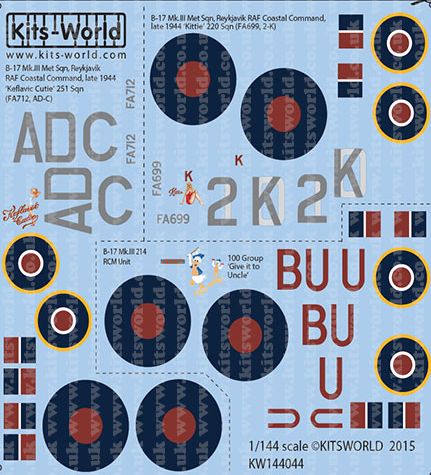 Kits-World KW144044 1:144 Boeing B-17 Mk.III