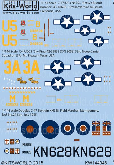 Kits-World KW144048 1:144 Douglas C-47A/DC-3 Dakota