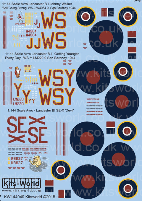 Kits-World KW144049 1:144 Avro Lancaster B.I/III