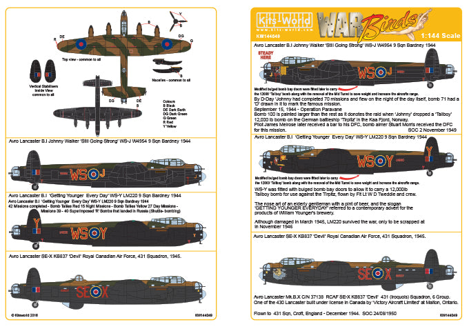 Kits-World KW144049 1:144 Avro Lancaster B.I/III