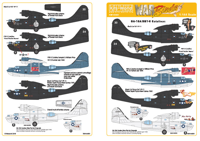 Kits-World KW144051 1:144 Black Cat PBY-5 / OA-10A Catalinas